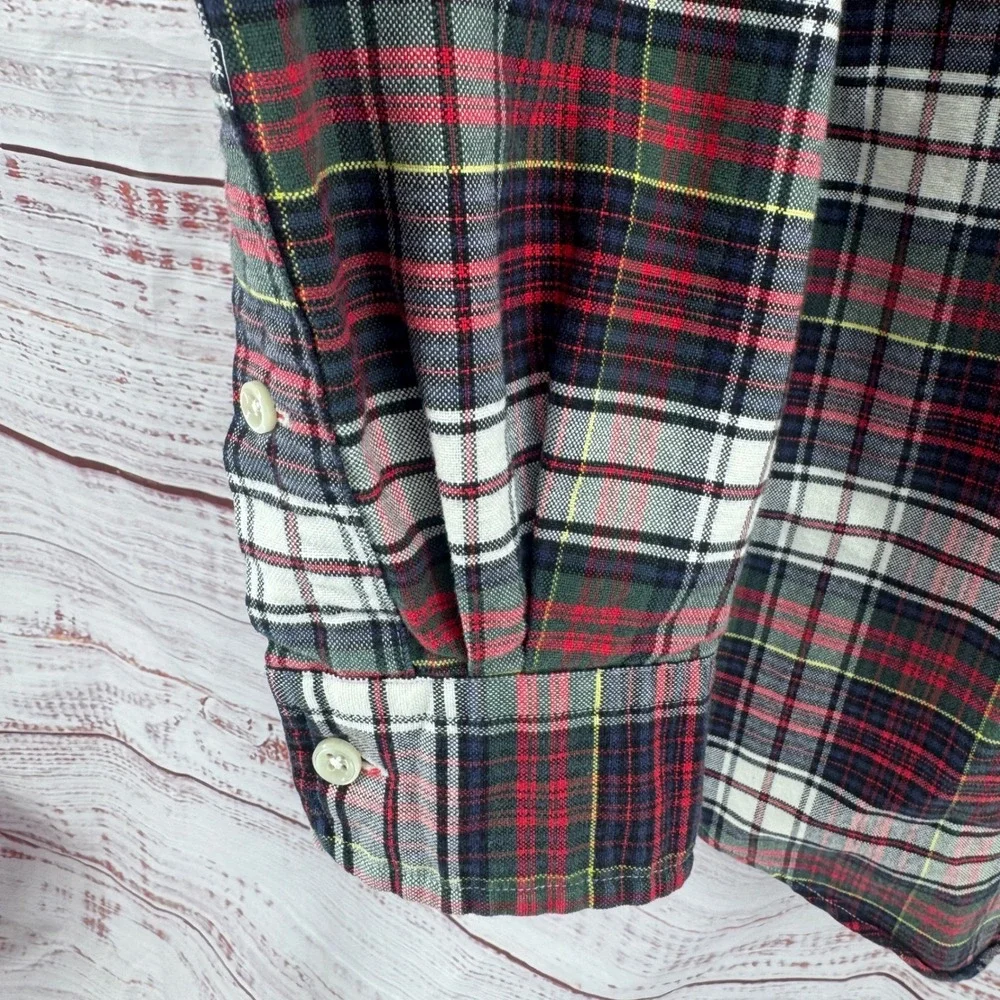 Polo Ralph Lauren Shirt Mens Medium Classic Fit Plaid Button Down Casual Preppy‎